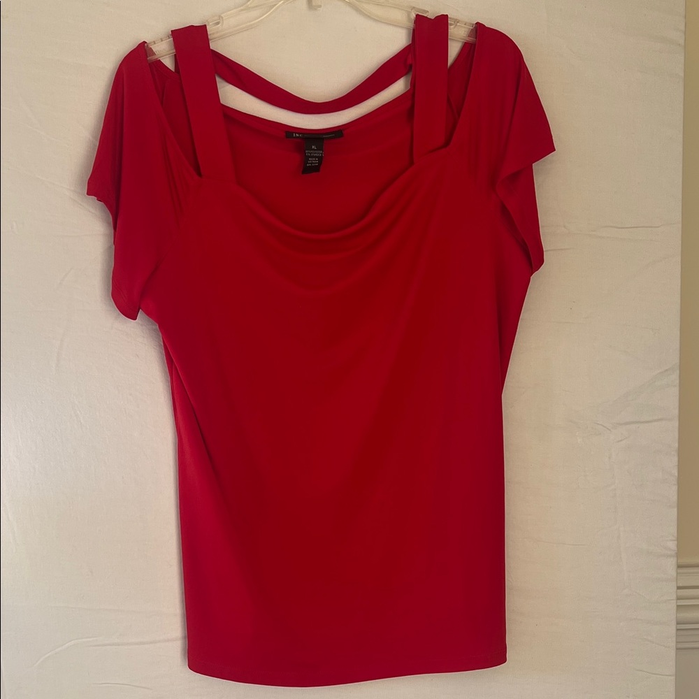 INC International Concepts Bold Red Women's Blouse